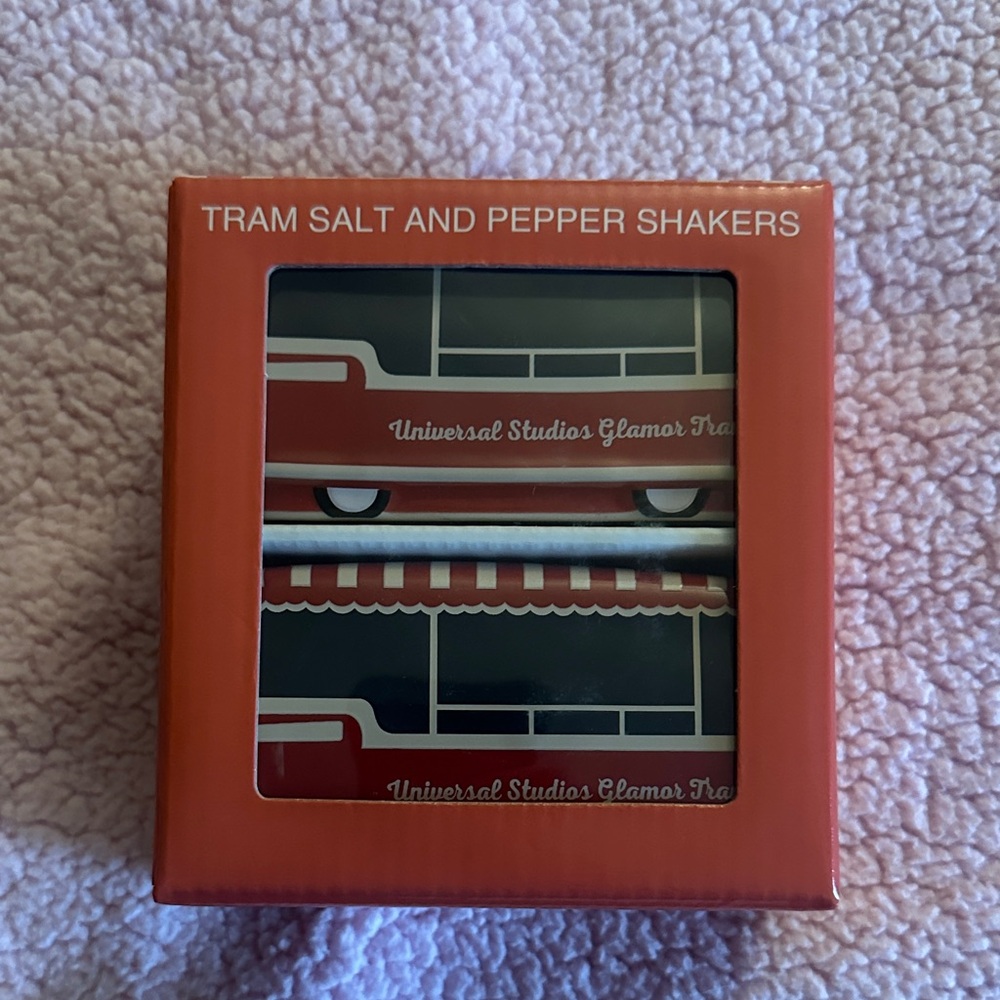 Universal Studios 60th anniversary Glam Tram Salt and Pepper Shakers